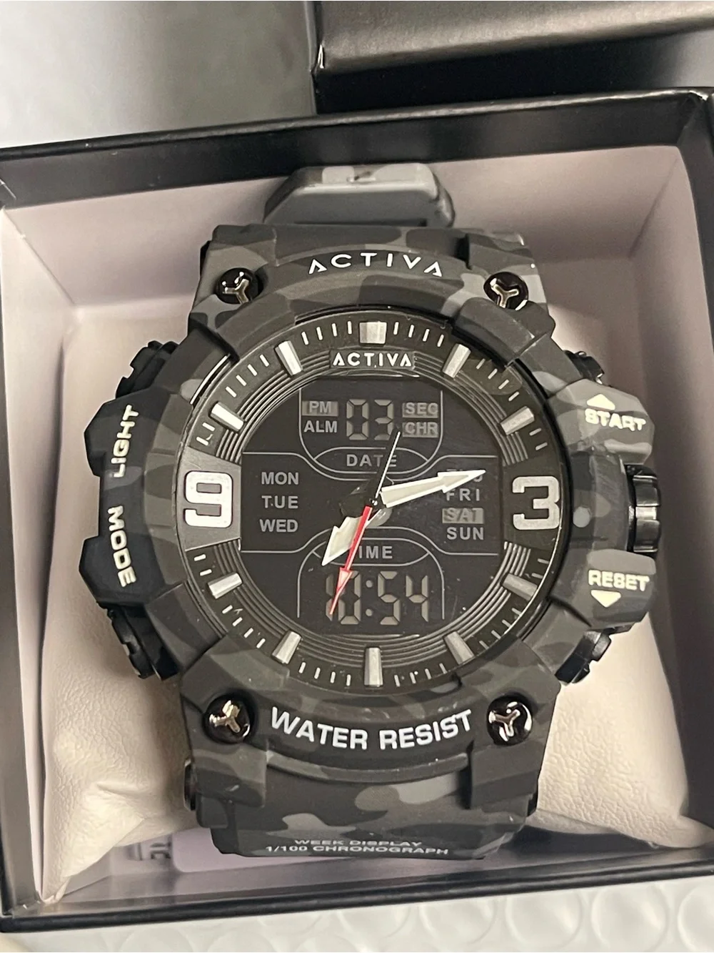Activa Vulkor X Invicta Analog Digital Men's Watch - 53mm. Camouflage Grey Black